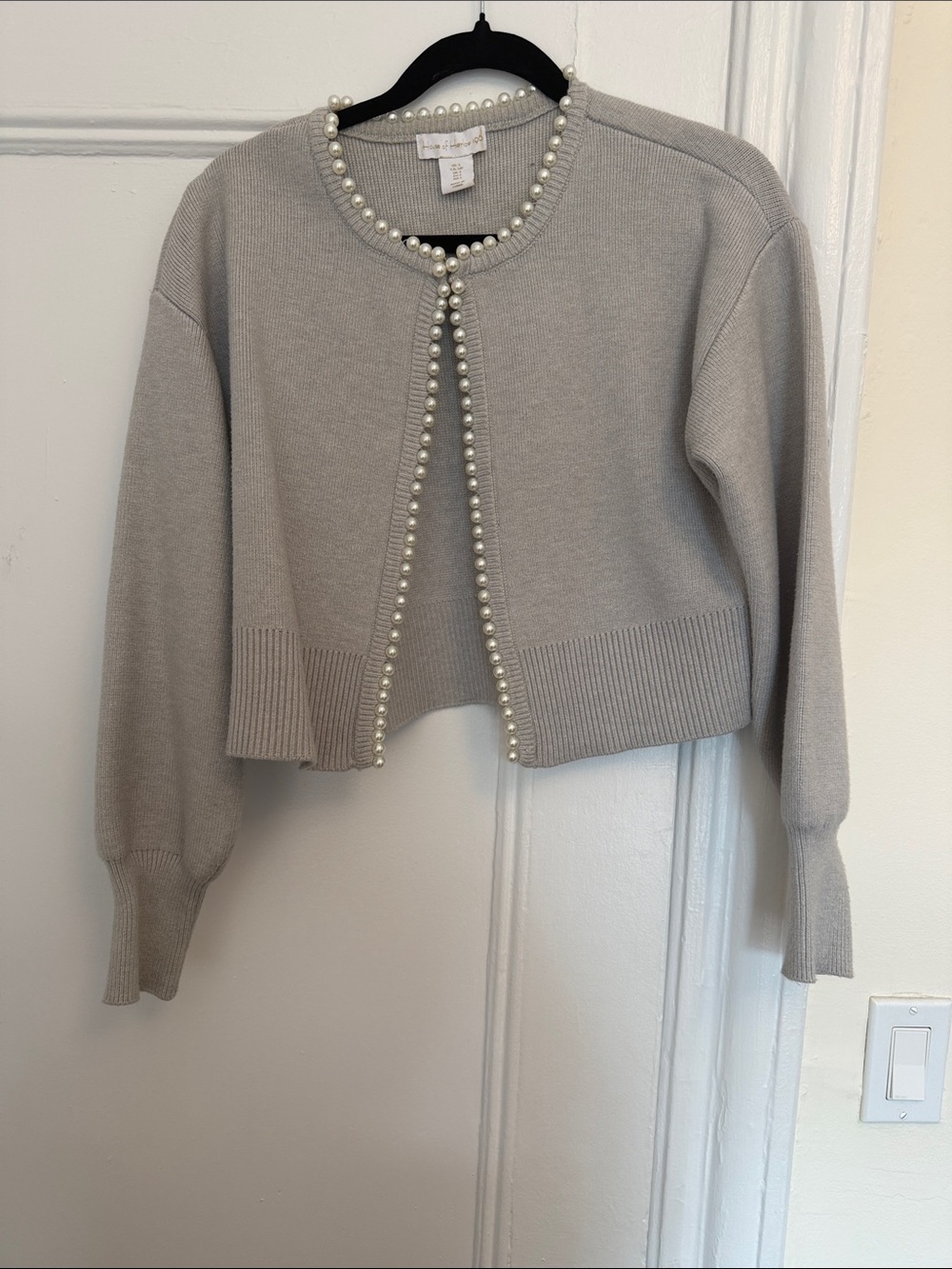House of Harlow gray pearl cardigan